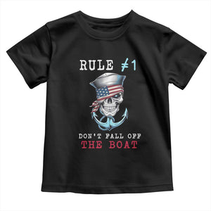 Funny Pirate Rule Toddler T Shirt Don't Fall Off The Boat TS09 Black Print Your Wear