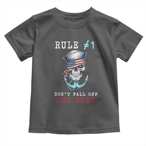 Funny Pirate Rule Toddler T Shirt Don't Fall Off The Boat TS09 Dark Heather Print Your Wear
