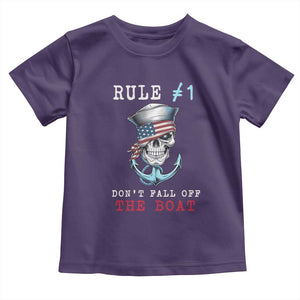 Funny Pirate Rule Toddler T Shirt Don't Fall Off The Boat TS09 Purple Print Your Wear
