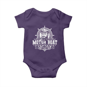 Vintage Motor Boat Captain Baby Onesie TS09 Purple Print Your Wear