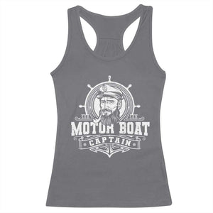 Vintage Motor Boat Captain Racerback Tank Top TS09 Charcoal Print Your Wear