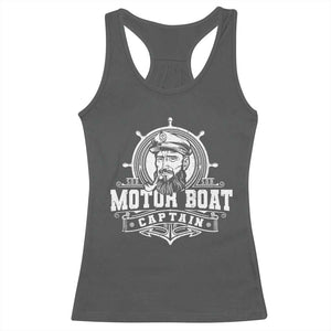 Vintage Motor Boat Captain Racerback Tank Top TS09 Dark Heather Print Your Wear