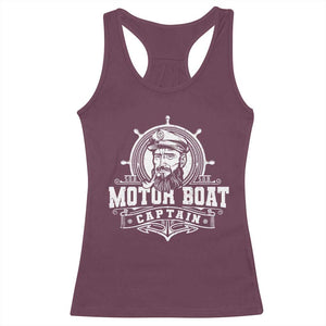 Vintage Motor Boat Captain Racerback Tank Top TS09 Maroon Print Your Wear