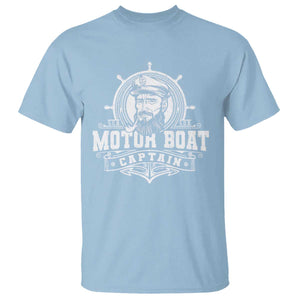 Vintage Motor Boat Captain T Shirt TS09 Light Blue Print Your Wear