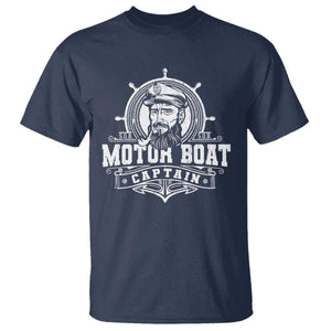 Vintage Motor Boat Captain T Shirt TS09 Navy Print Your Wear