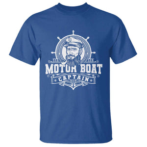 Vintage Motor Boat Captain T Shirt TS09 Royal Blue Print Your Wear