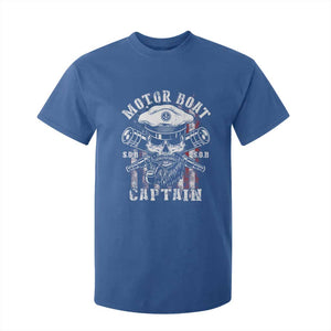 Motor Boat Captain T Shirt For Kid Patriotic American Flag TS09 Royal Blue Print Your Wear