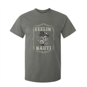 Boat Captain T Shirt For Kid Feelin Nauti Pontoon Sailing Sailor TS09 Military Green Print Your Wear