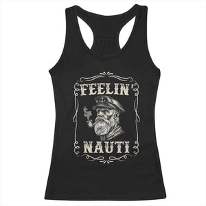Boat Captain Racerback Tank Top Feelin Nauti Pontoon Sailing Sailor TS09 Black Print Your Wear