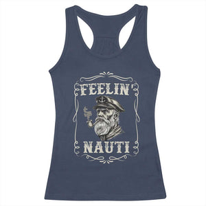 Boat Captain Racerback Tank Top Feelin Nauti Pontoon Sailing Sailor TS09 Navy Print Your Wear