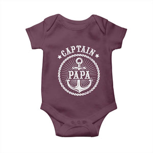 Captain Papa Baby Onesie Lake Sailor Boating TS09 Maroon Print Your Wear