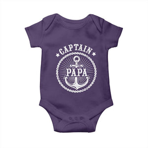 Captain Papa Baby Onesie Lake Sailor Boating TS09 Purple Print Your Wear