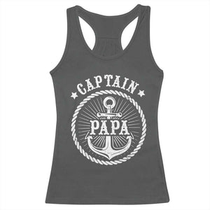 Captain Papa Racerback Tank Top Lake Sailor Boating TS09 Dark Heather Print Your Wear