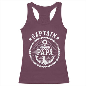 Captain Papa Racerback Tank Top Lake Sailor Boating TS09 Maroon Print Your Wear