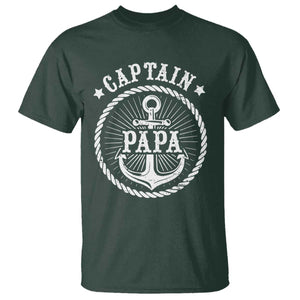 Captain Papa T Shirt Lake Sailor Boating TS09 Dark Forest Green Print Your Wear