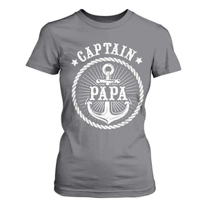 Captain Papa T Shirt For Women Lake Sailor Boating TS09 Charcoal Print Your Wear