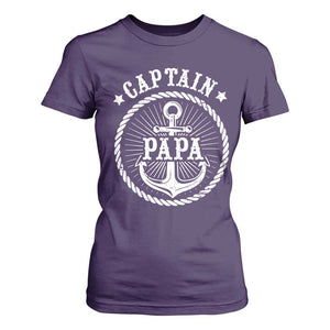 Captain Papa T Shirt For Women Lake Sailor Boating TS09 Purple Print Your Wear