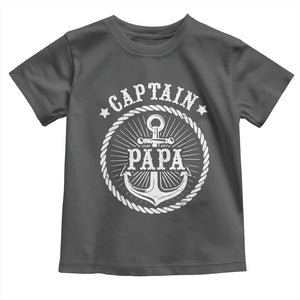 Captain Papa Toddler T Shirt Lake Sailor Boating TS09 Dark Heather Print Your Wear