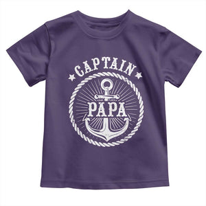 Captain Papa Toddler T Shirt Lake Sailor Boating TS09 Purple Print Your Wear