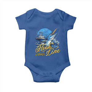 Fishing Boat Baby Onesie Hook Line and Sinker TS09 Royal Blue Print Your Wear