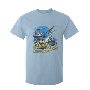 Fishing Boat T Shirt For Kid Hook Line and Sinker TS09 Light Blue Print Your Wear