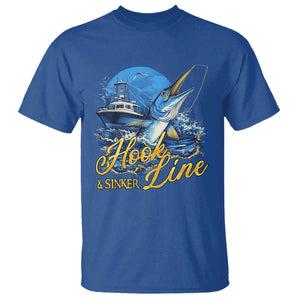 Fishing Boat T Shirt Hook Line and Sinker TS09 Royal Blue Print Your Wear