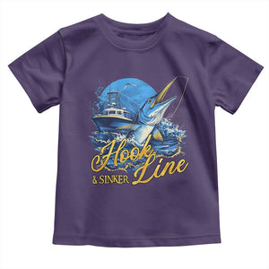 Fishing Boat Toddler T Shirt Hook Line and Sinker TS09 Purple Print Your Wear