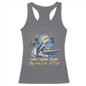 Fishing Boat Racerback Tank Top Fish More Worry Less TS09 Charcoal Print Your Wear