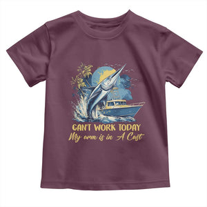 Fishing Boat Toddler T Shirt Fish More Worry Less TS09 Maroon Print Your Wear