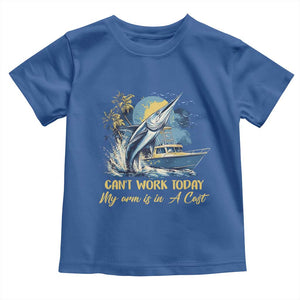 Fishing Boat Toddler T Shirt Fish More Worry Less TS09 Royal Blue Print Your Wear