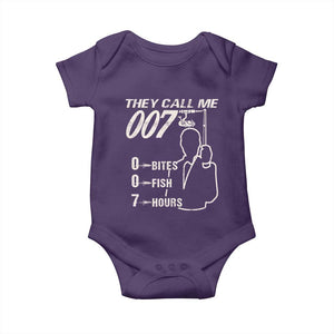 Funny Fishing Baby Onesie They Call Me 007 Fisherman TS09 Purple Print Your Wear
