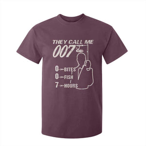 Funny Fishing T Shirt For Kid They Call Me 007 Fisherman TS09 Maroon Print Your Wear