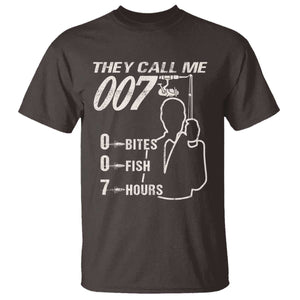 Funny Fishing T Shirt They Call Me 007 Fisherman TS09 Dark Chocolate Print Your Wear