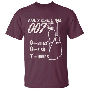Funny Fishing T Shirt They Call Me 007 Fisherman TS09 Maroon Print Your Wear