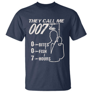 Funny Fishing T Shirt They Call Me 007 Fisherman TS09 Navy Print Your Wear