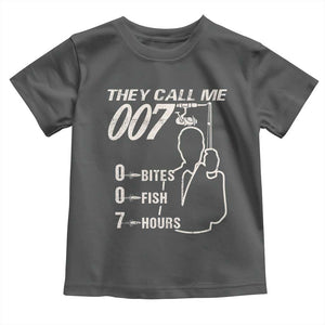Funny Fishing Toddler T Shirt They Call Me 007 Fisherman TS09 Dark Heather Print Your Wear