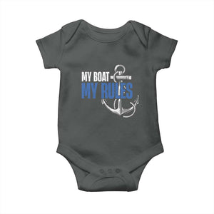 I'm The Captain Baby Onesie My Boat My Rules TS09 Dark Heather Print Your Wear