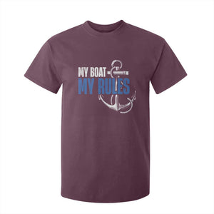 I'm The Captain T Shirt For Kid My Boat My Rules TS09 Maroon Print Your Wear