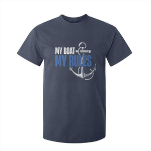 I'm The Captain T Shirt For Kid My Boat My Rules TS09 Navy Print Your Wear
