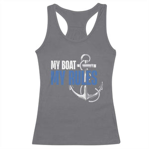 I'm The Captain Racerback Tank Top My Boat My Rules TS09 Charcoal Print Your Wear
