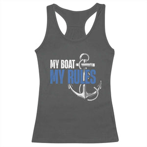 I'm The Captain Racerback Tank Top My Boat My Rules TS09 Dark Heather Print Your Wear
