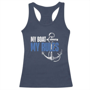 I'm The Captain Racerback Tank Top My Boat My Rules TS09 Navy Print Your Wear