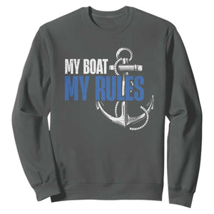 I'm The Captain Sweatshirt My Boat My Rules TS09 Dark Heather Print Your Wear