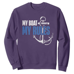 I'm The Captain Sweatshirt My Boat My Rules TS09 Purple Print Your Wear