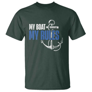 I'm The Captain T Shirt My Boat My Rules TS09 Dark Forest Green Print Your Wear