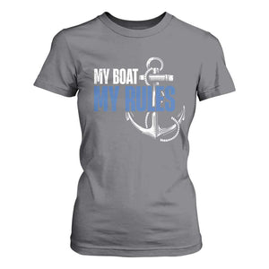 I'm The Captain T Shirt For Women My Boat My Rules TS09 Charcoal Print Your Wear