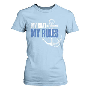 I'm The Captain T Shirt For Women My Boat My Rules TS09 Light Blue Print Your Wear