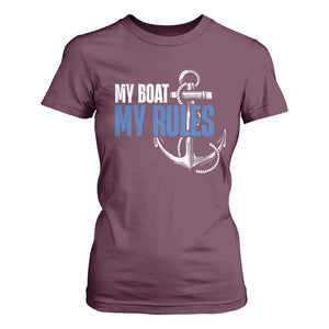I'm The Captain T Shirt For Women My Boat My Rules TS09 Maroon Print Your Wear