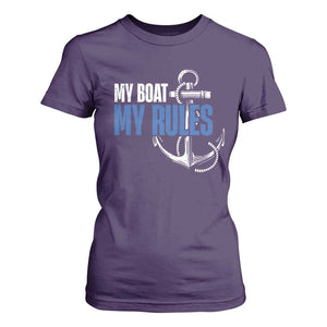 I'm The Captain T Shirt For Women My Boat My Rules TS09 Purple Print Your Wear