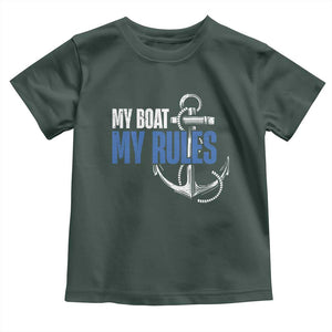 I'm The Captain Toddler T Shirt My Boat My Rules TS09 Dark Forest Green Print Your Wear